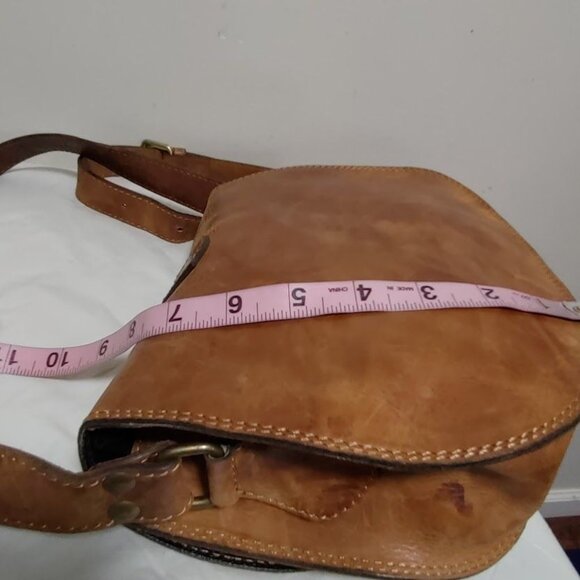 Genuine Leather Boho Festival Handbag Crossbody Purse Bag Brown - Picture 9 of 9